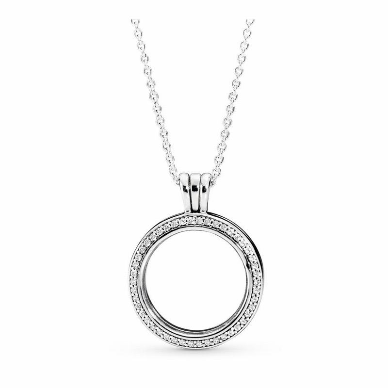 Pandora Floating Lockets Sparkling Necklace Silver Egypt YZ7528690